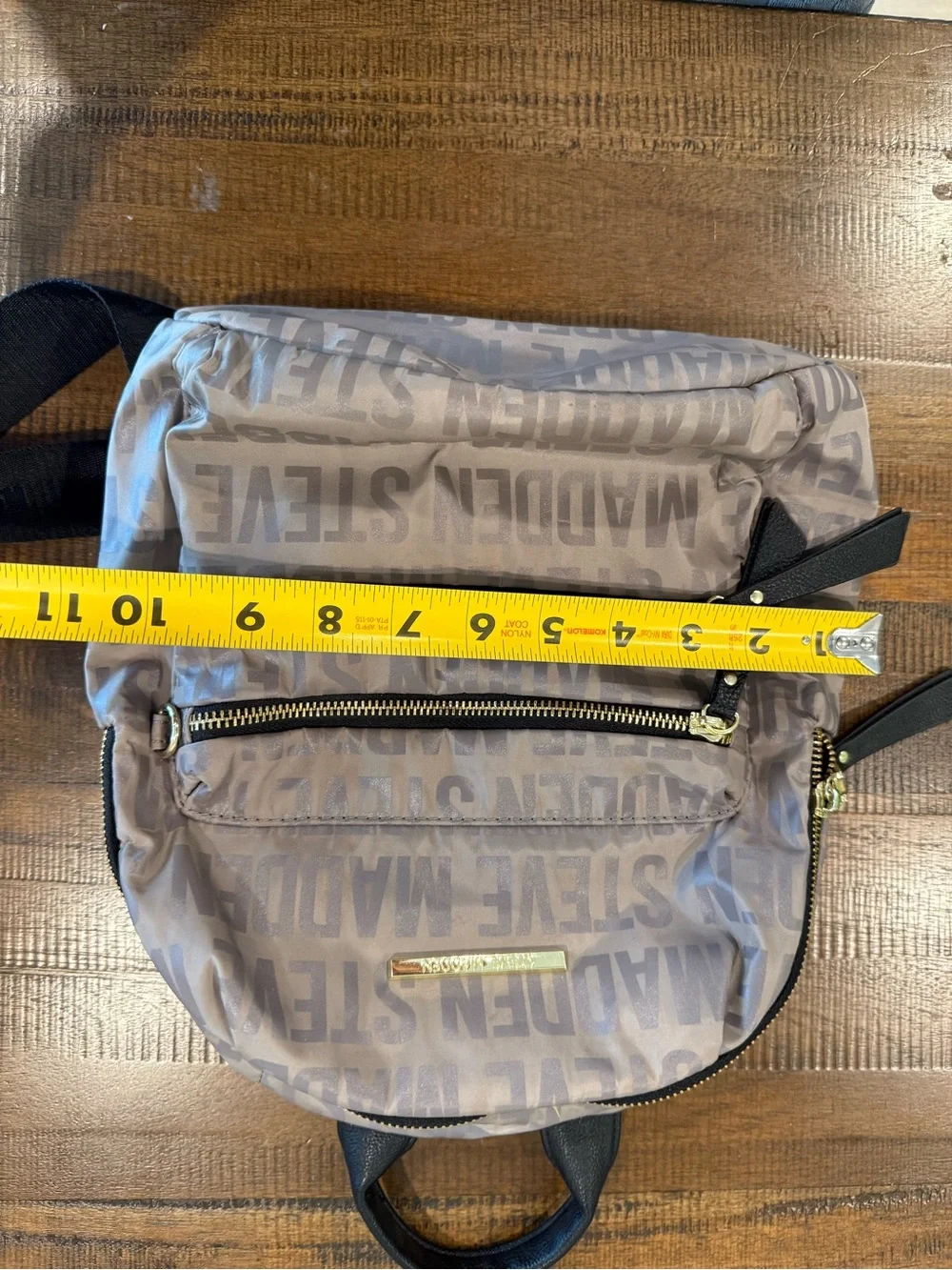Steve Madden Taupe Logo Mini Backpack
